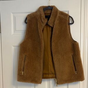 J. Crew brown faux fur Vest